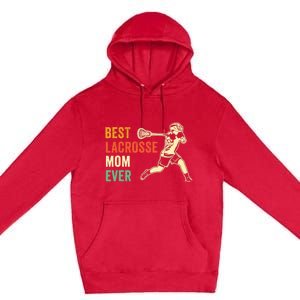 Retro Lacrosse Mom LAX Mom LAX Player Team Sports Lover Cute Premium Pullover Hoodie