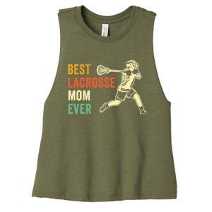 Retro Lacrosse Mom LAX Mom LAX Player Team Sports Lover Cute Women's Racerback Cropped Tank