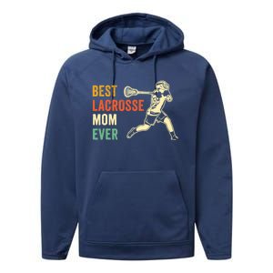 Retro Lacrosse Mom LAX Mom LAX Player Team Sports Lover Cute Performance Fleece Hoodie