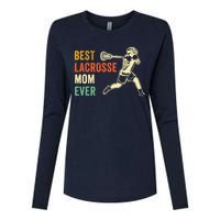 Retro Lacrosse Mom LAX Mom LAX Player Team Sports Lover Cute Womens Cotton Relaxed Long Sleeve T-Shirt