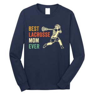 Retro Lacrosse Mom LAX Mom LAX Player Team Sports Lover Cute Long Sleeve Shirt