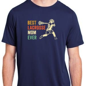 Retro Lacrosse Mom LAX Mom LAX Player Team Sports Lover Cute Adult ChromaSoft Performance T-Shirt