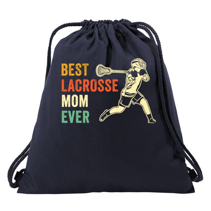 Retro Lacrosse Mom LAX Mom LAX Player Team Sports Lover Cute Drawstring Bag