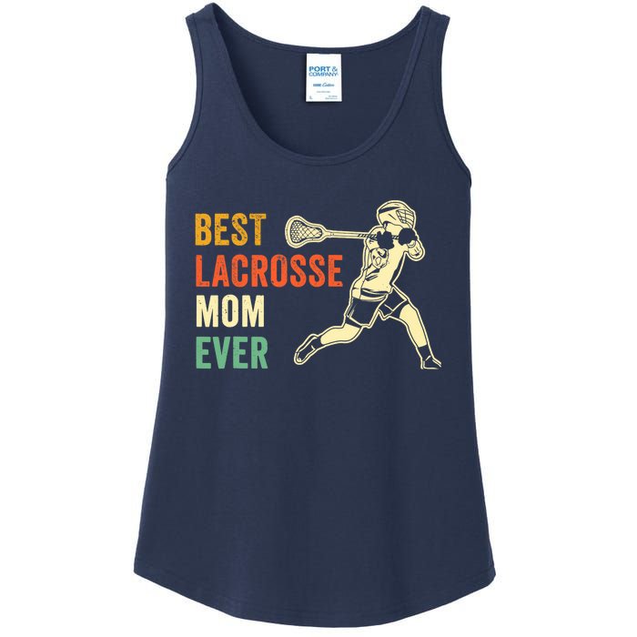 Retro Lacrosse Mom LAX Mom LAX Player Team Sports Lover Cute Ladies Essential Tank