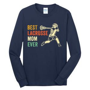 Retro Lacrosse Mom LAX Mom LAX Player Team Sports Lover Cute Tall Long Sleeve T-Shirt