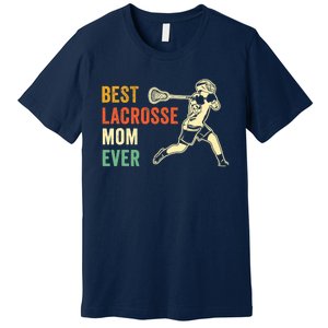 Retro Lacrosse Mom LAX Mom LAX Player Team Sports Lover Cute Premium T-Shirt