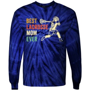 Retro Lacrosse Mom LAX Mom LAX Player Team Sports Lover Cute Tie-Dye Long Sleeve Shirt