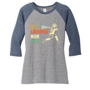 Retro Lacrosse Mom LAX Mom LAX Player Team Sports Lover Cute Women's Tri-Blend 3/4-Sleeve Raglan Shirt