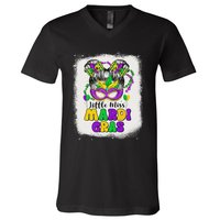 Retro Little Miss Mardi Gras Outfit Girl Women Costume V-Neck T-Shirt