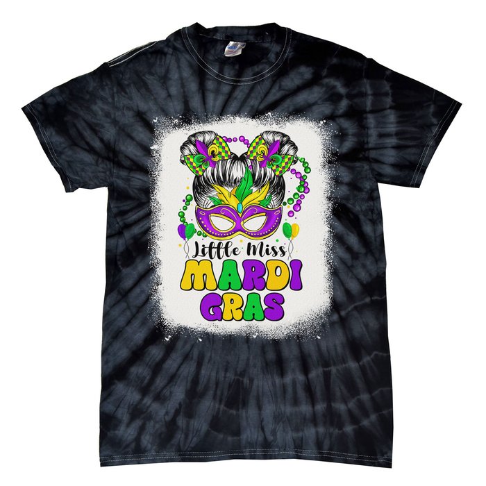 Retro Little Miss Mardi Gras Outfit Girl Women Costume Tie-Dye T-Shirt