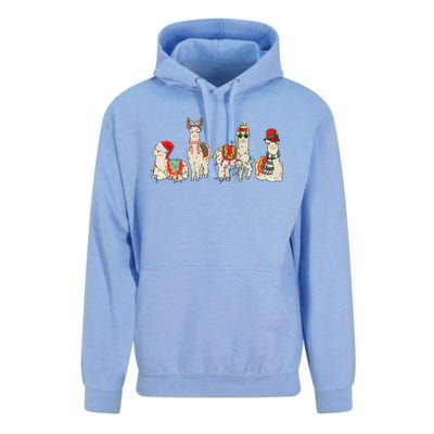 Retro Lama Merry Christmas Sweatshirt Llama Xmas Light Funny Alpaca Unisex Surf Hoodie