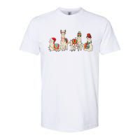 Retro Lama Merry Christmas Sweatshirt Llama Xmas Light Funny Alpaca Softstyle CVC T-Shirt