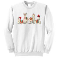 Retro Lama Merry Christmas Sweatshirt Llama Xmas Light Funny Alpaca Sweatshirt