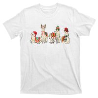 Retro Lama Merry Christmas Sweatshirt Llama Xmas Light Funny Alpaca T-Shirt