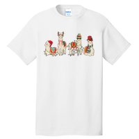 Retro Lama Merry Christmas Sweatshirt Llama Xmas Light Funny Alpaca Tall T-Shirt