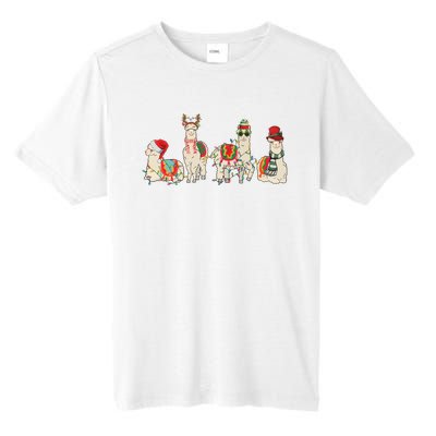 Retro Lama Merry Christmas Sweatshirt Llama Xmas Light Funny Alpaca Tall Fusion ChromaSoft Performance T-Shirt