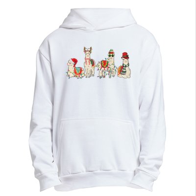 Retro Lama Merry Christmas Sweatshirt Llama Xmas Light Funny Alpaca Urban Pullover Hoodie