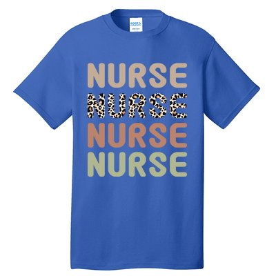 Retro Leopard Nurse Life For National Nurse Day Gift Tall T-Shirt