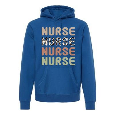 Retro Leopard Nurse Life For National Nurse Day Gift Premium Hoodie