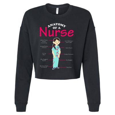 RN LVN Nurse Anatomy Scrub Cool Nursing Graduate Gift Cropped Pullover Crew