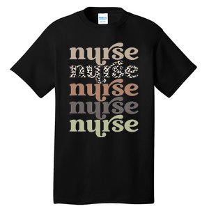 Retro Leopard Nurse Life, Registered Nurse Tee Nurse's Day Tall T-Shirt