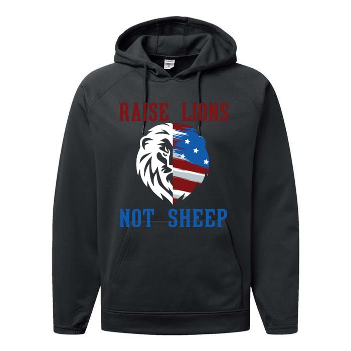 Raise Lions Not Sheep Performance Fleece Hoodie