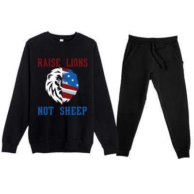 Raise Lions Not Sheep Premium Crewneck Sweatsuit Set