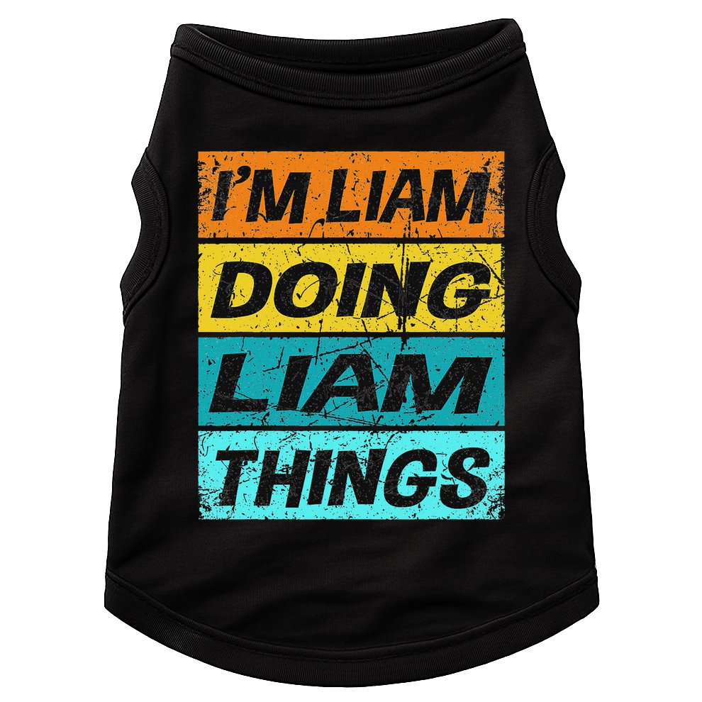 Retro Liam Name Personalized Liam Name Men Kids Doggie Tank
