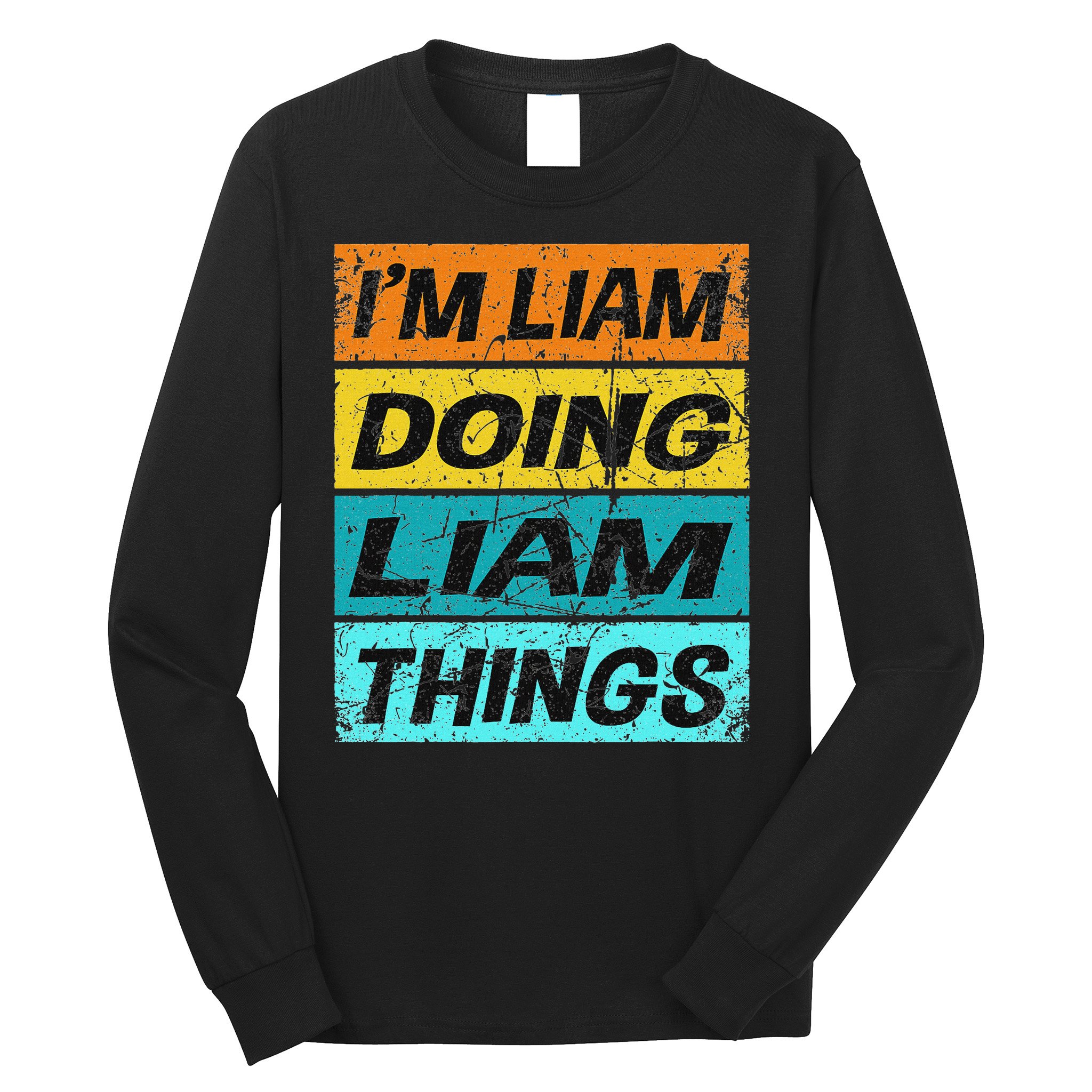 Retro Liam Name Personalized Liam Name Men Kids Long Sleeve Shirt