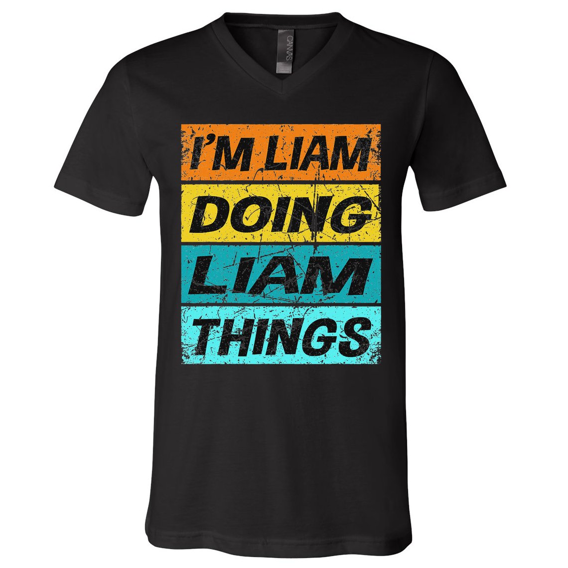 Retro Liam Name Personalized Liam Name Men Kids V-Neck T-Shirt