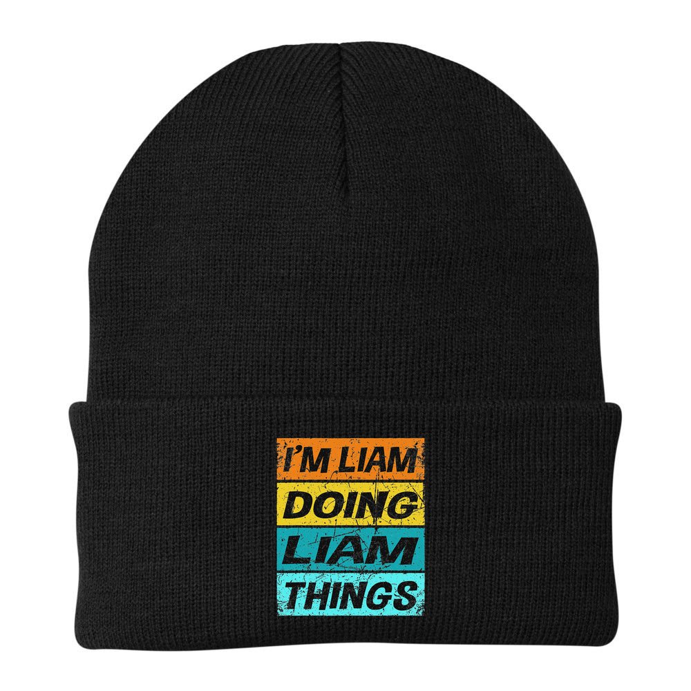Retro Liam Name Personalized Liam Name Men Kids Beanie