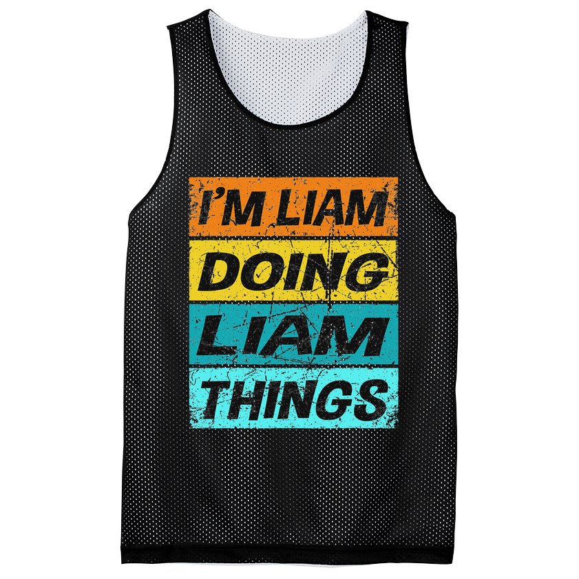 Retro Liam Name Personalized Liam Name Men Kids Mesh Reversible Basketball Jersey Tank