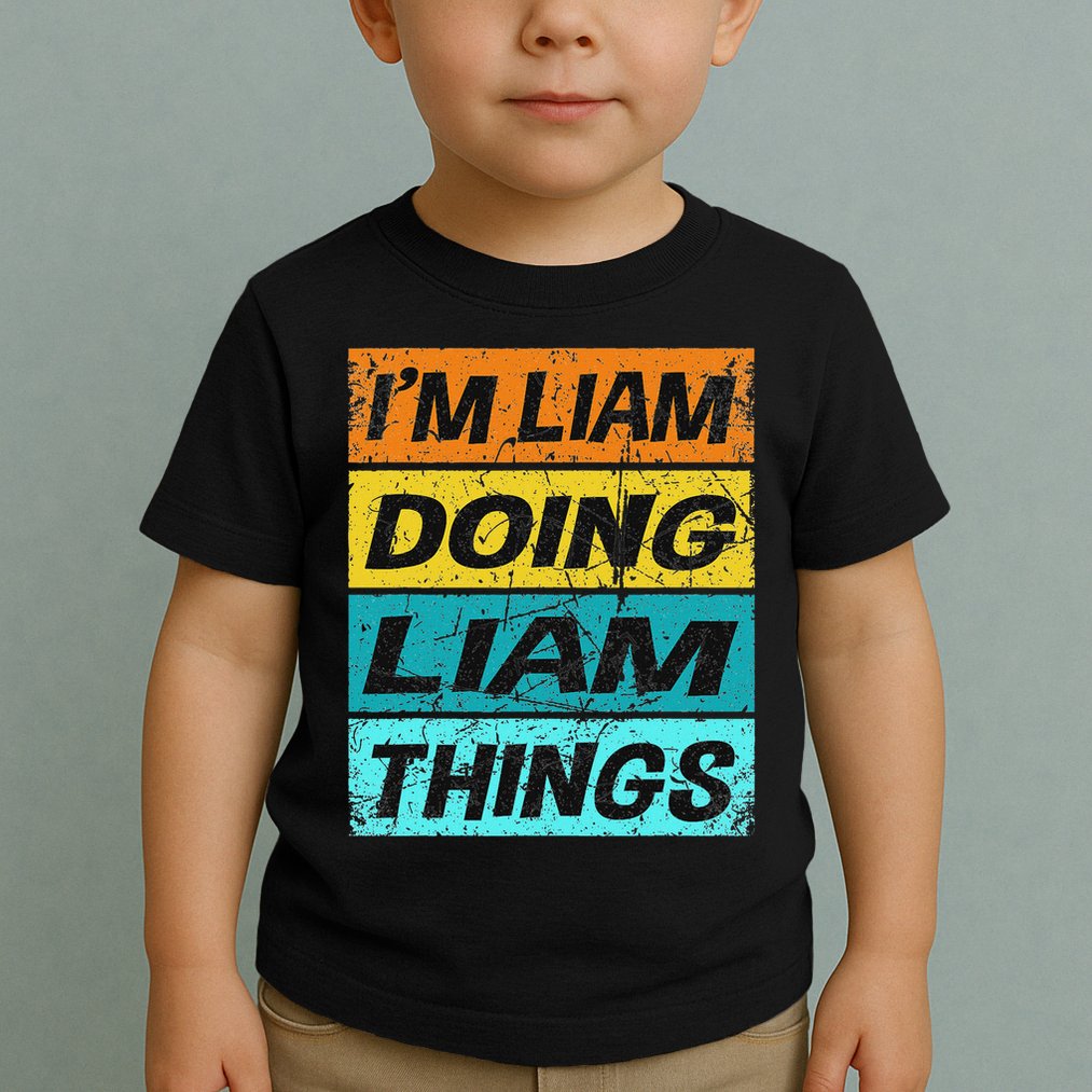 Retro Liam Name Personalized Liam Name Men Kids Toddler T-Shirt