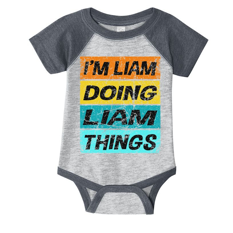 Retro Liam Name Personalized Liam Name Men Kids Infant Baby Jersey Bodysuit