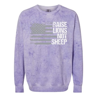 raise lions not sheep american patriotic lion Colorblast Crewneck Sweatshirt