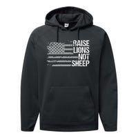 raise lions not sheep american patriotic lion Performance Fleece Hoodie