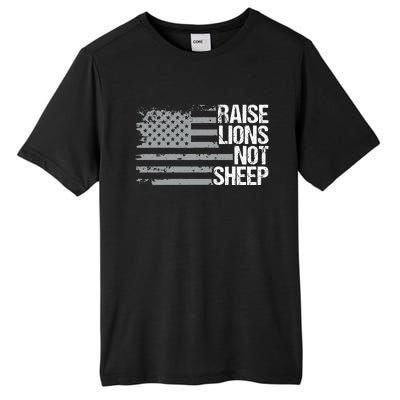 raise lions not sheep american patriotic lion Tall Fusion ChromaSoft Performance T-Shirt