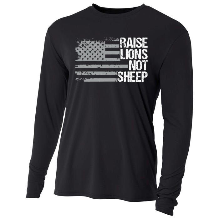 raise lions not sheep american patriotic lion Cooling Performance Long Sleeve Crew