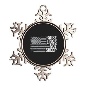 raise lions not sheep american patriotic lion Metallic Star Ornament