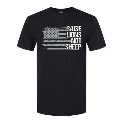 raise lions not sheep american patriotic lion Softstyle CVC T-Shirt