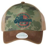 Retro Land Of The Free Because Of The Brave Legacy Tie Dye Trucker Hat