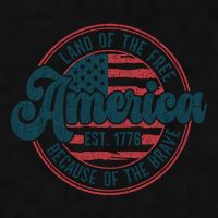 Retro Land Of The Free Because Of The Brave Ladies PosiCharge Tri-Blend Wicking Tank