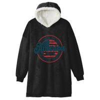 Retro Land Of The Free Because Of The Brave Hooded Wearable Blanket