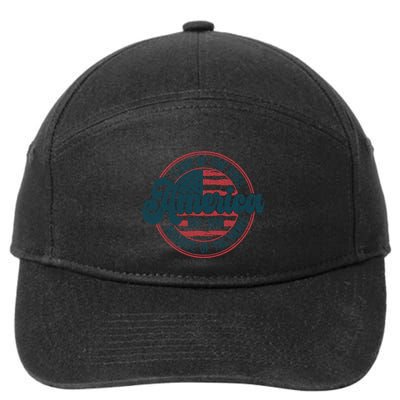 Retro Land Of The Free Because Of The Brave 7-Panel Snapback Hat