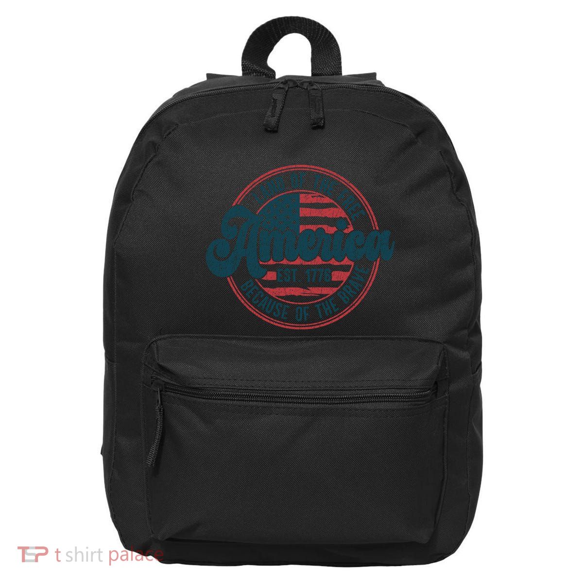 Retro Land Of The Free Because Of The Brave 16 in Basic Backpack