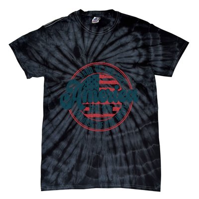 Retro Land Of The Free Because Of The Brave Tie-Dye T-Shirt