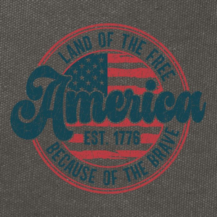 Retro Land Of The Free Because Of The Brave Cotton Canvas Backpack