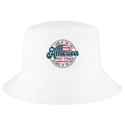 Retro Land Of The Free Because Of The Brave Cool Comfort Performance Bucket Hat