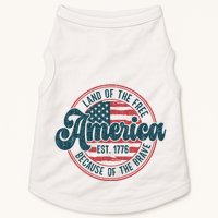 Retro Land Of The Free Because Of The Brave Doggie Tank
