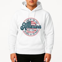 Retro Land Of The Free Because Of The Brave Hoodie